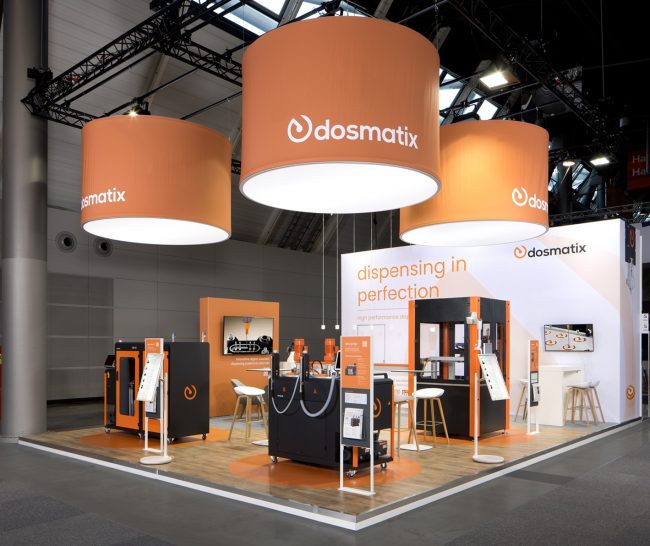 Messestand: dosmatix GmbH - Messe: BondExpo - Messestandort: Stuttgart - Standfläche: 77m² - Standtyp: Kopfstand