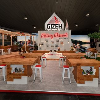 Messestand: GIZEH Raucherbedarf GmbH - Messe: Intertabac - Messestandort: Dortmund - Standfläche: 184m² - Standtyp: Kopfstand